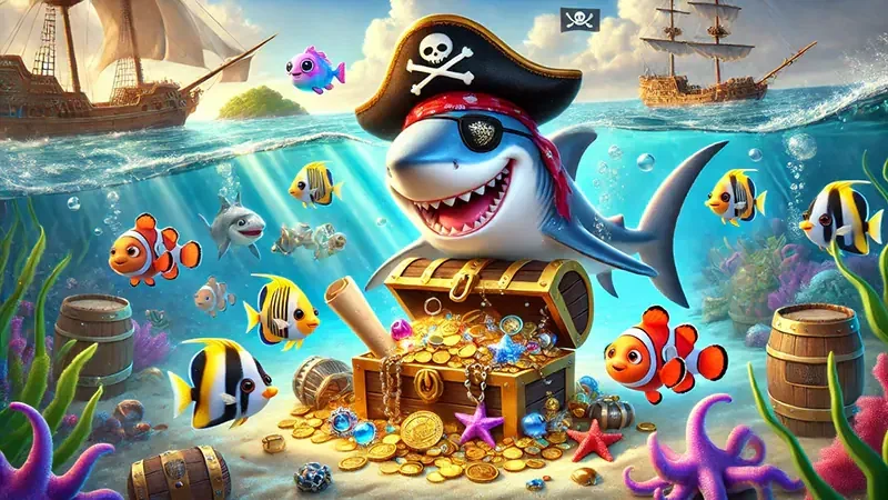 Tampilan permainan tembak ikan mobile dengan target bawah laut